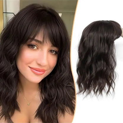 Hot Sale Natural Wavy HairToppers With Bangs for Thinning Hair