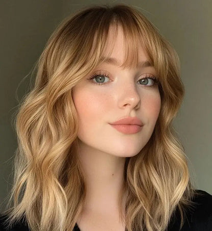 Hot Sale Natural Wavy HairToppers With Bangs for Thinning Hair