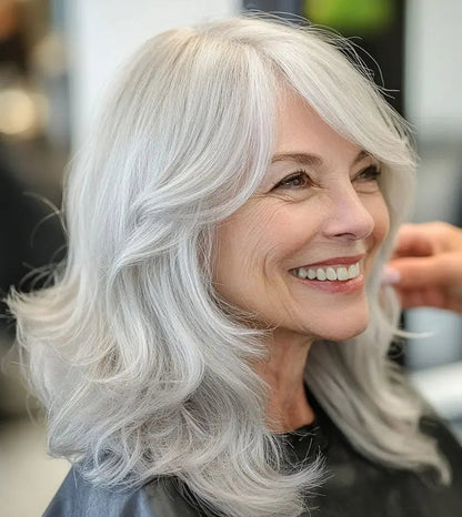 Hot Sale Natural Wavy HairToppers With Bangs for Thinning Hair