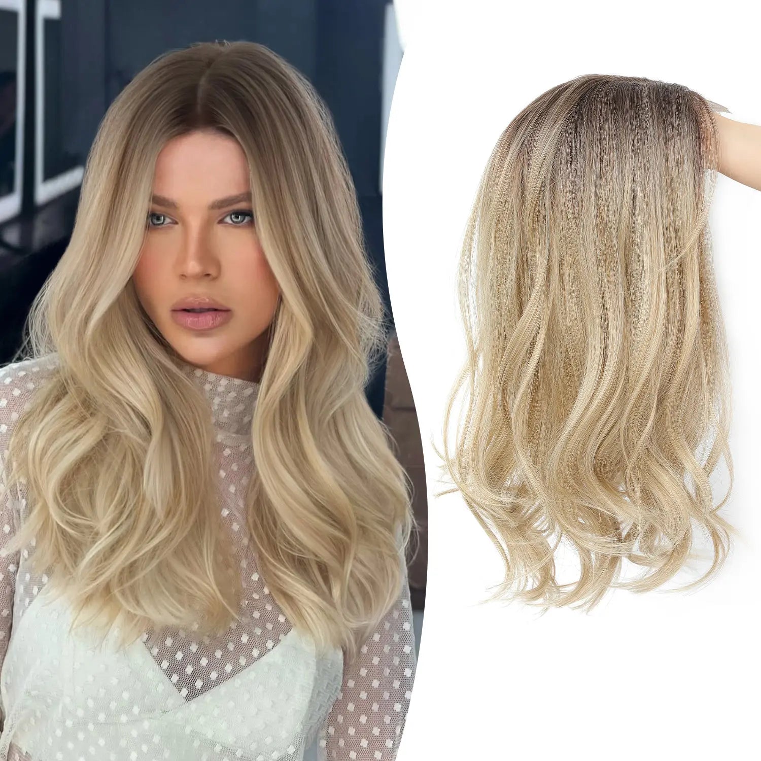 Blonde with dark roots