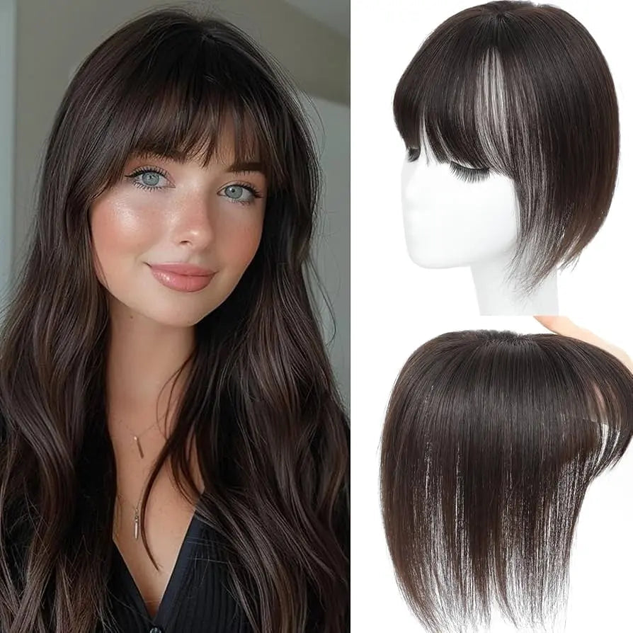 Fashion Straight Hair Topper With Bangs For Thinning Hair