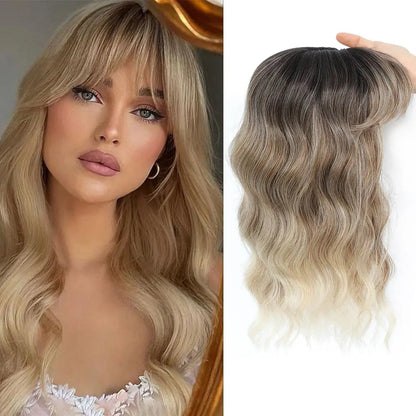 Hot Sale Natural Wavy HairToppers With Bangs for Thinning Hair