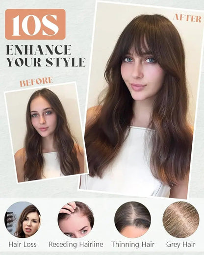 Fashion Straight Hair Topper With Bangs For Thinning Hair