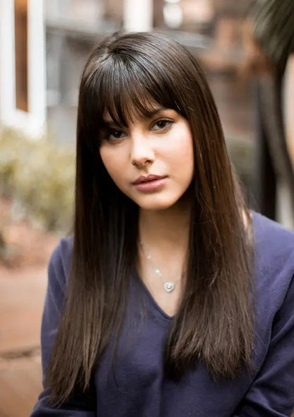 Fashion Straight Hair Topper With Bangs For Thinning Hair
