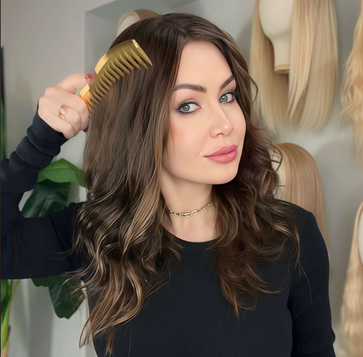 Premium Wavy Hair Topper – Seamless Crown Coverage, Natural Volume