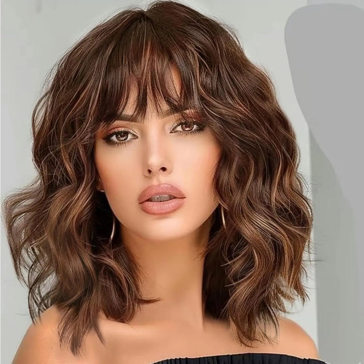 Hot Sale Natural Wavy HairToppers With Bangs for Thinning Hair