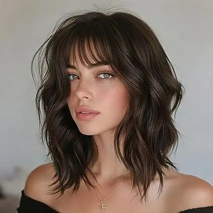 Hot Sale Natural Wavy HairToppers With Bangs for Thinning Hair