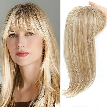 Fashion Straight Hair Topper With Bangs For Thinning Hair