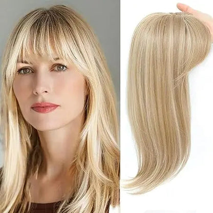 Fashion Straight Hair Topper With Bangs For Thinning Hair