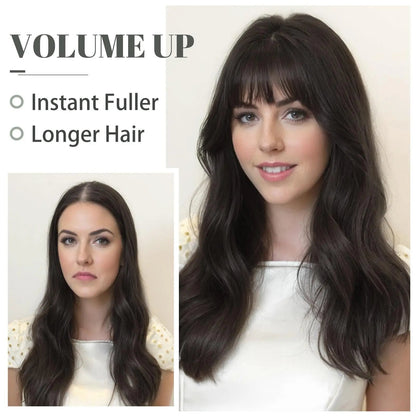 Hot Sale Natural Wavy HairToppers With Bangs for Thinning Hair