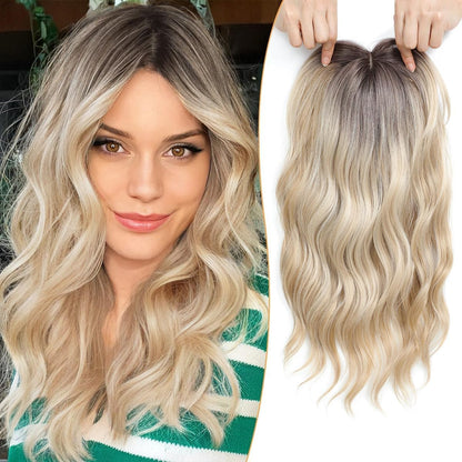Premium Wavy Hair Topper – Seamless Crown Coverage, Natural Volume