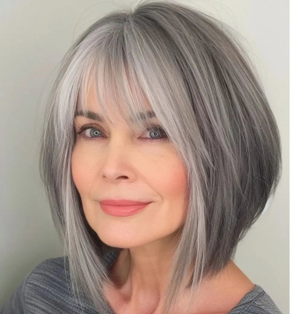 Fashion Straight Hair Topper With Bangs For Thinning Hair