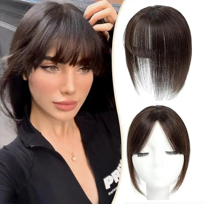 Fashion Straight Hair Topper With Bangs For Thinning Hair