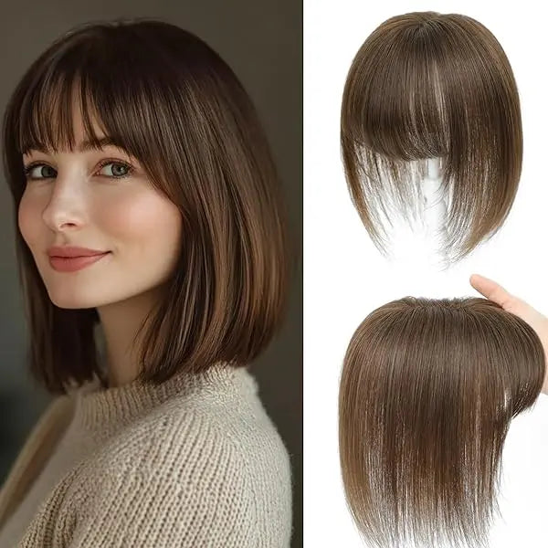 Fashion Straight Hair Topper With Bangs For Thinning Hair