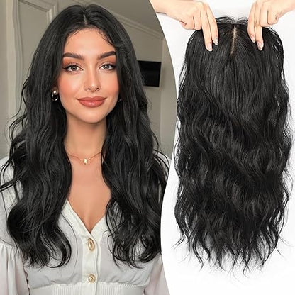Premium Wavy Hair Topper – Seamless Crown Coverage, Natural Volume