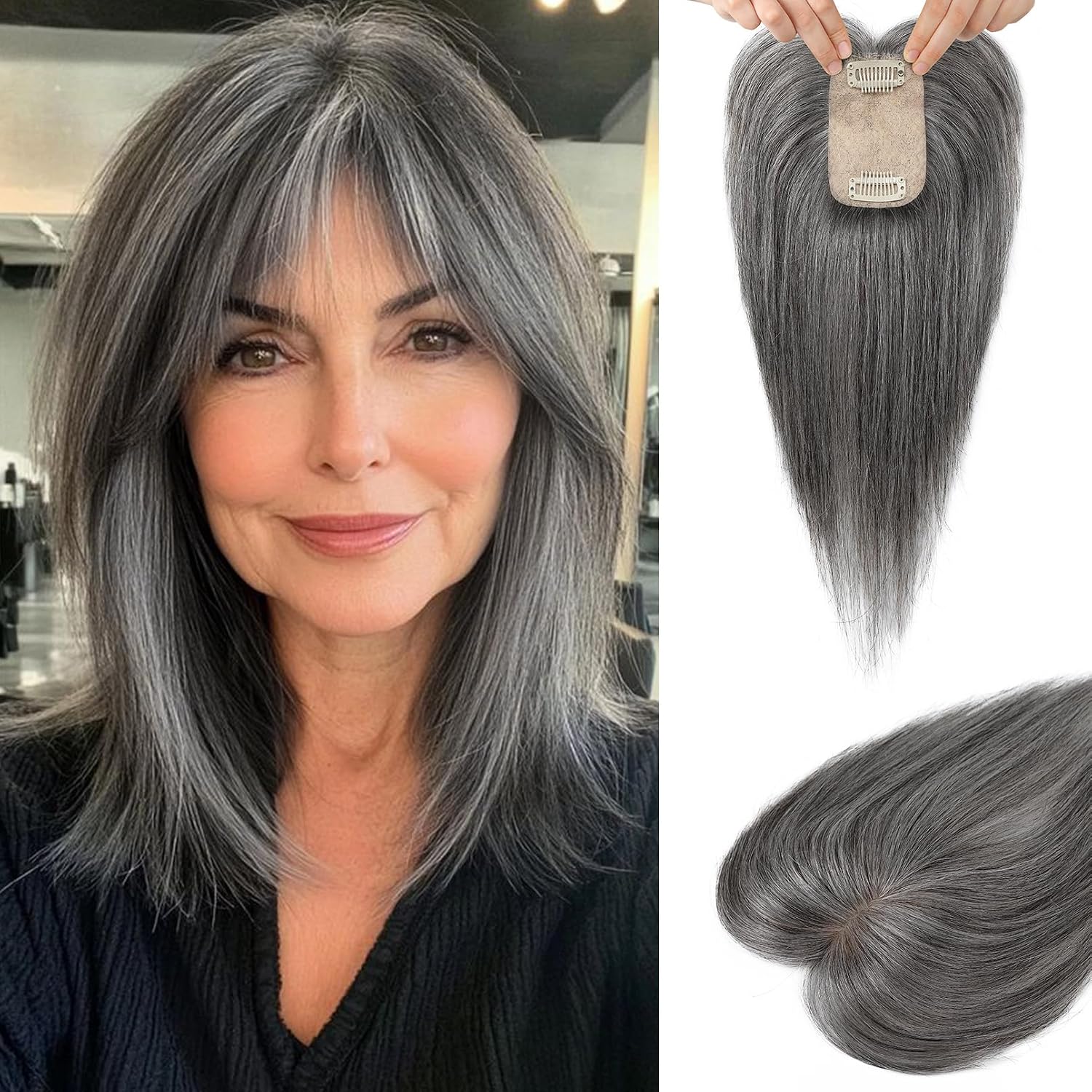 Silver Gray With Brown Mixe