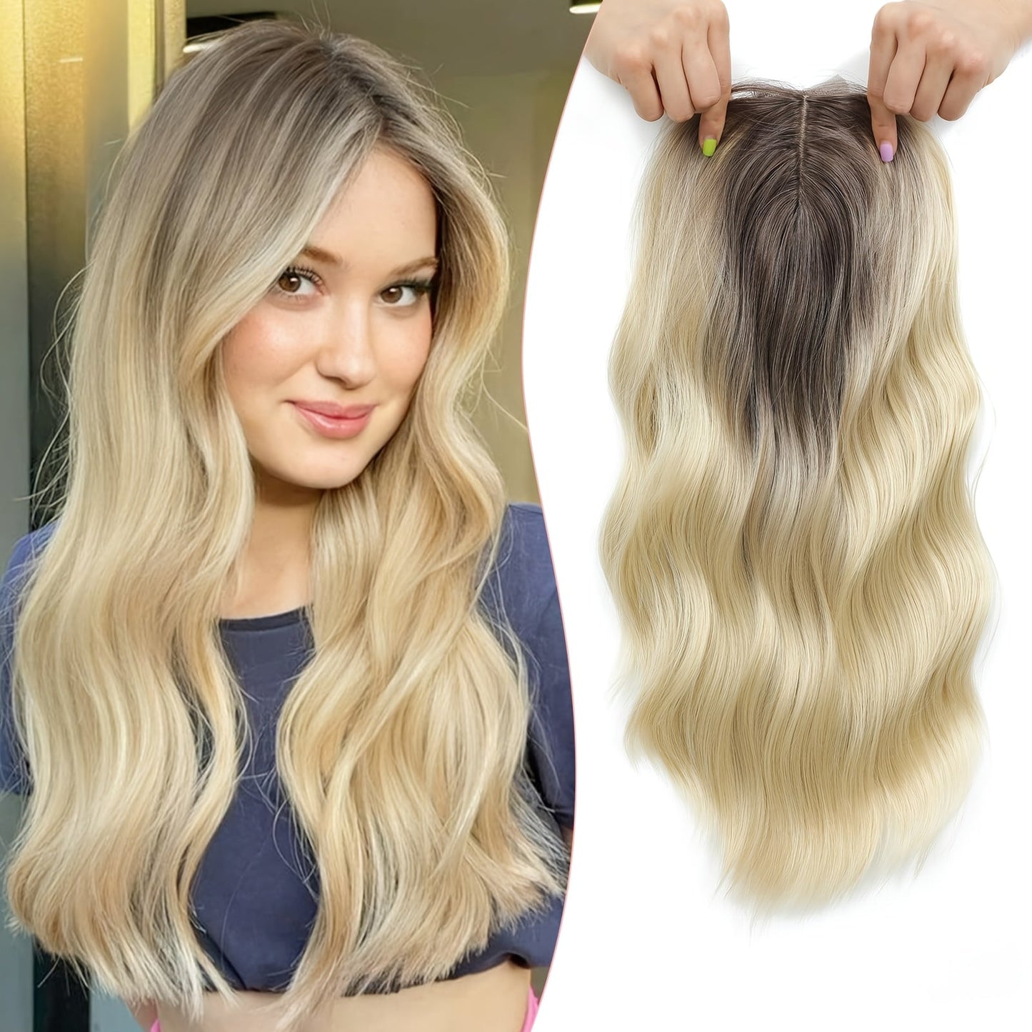 Premium Wavy Hair Topper – Transform Your Look in Seconds