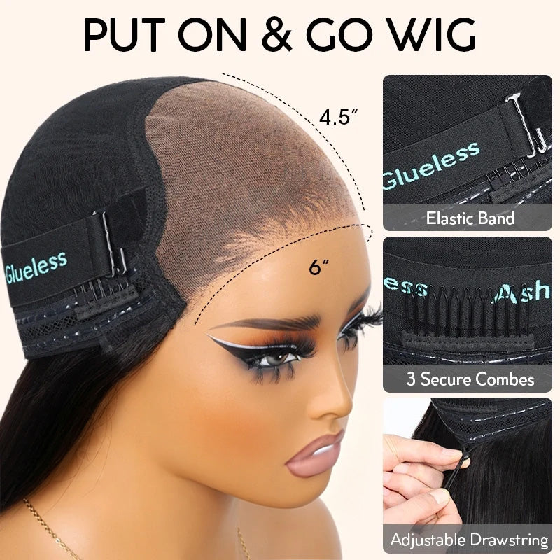 Boho Braids Water Wave Glueless 6x4.5 Closure Lace with Braided Top Human Hair Wig Pre-Cut Lace