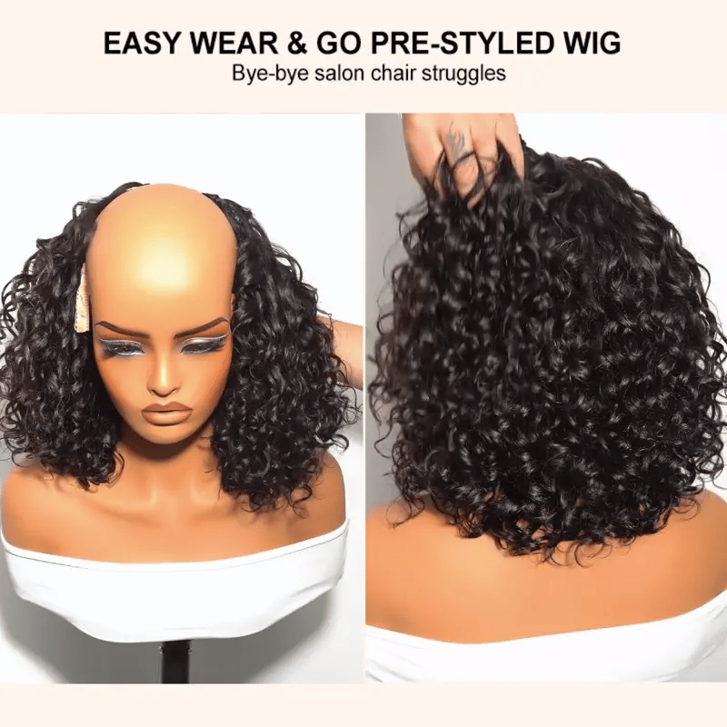 Boho Braids Water Wave Glueless 6x4.5 Closure Lace with Braided Top Human Hair Wig Pre-Cut Lace