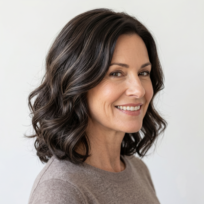 Premium Wavy Hair Topper – Seamless Crown Coverage, Natural Volume