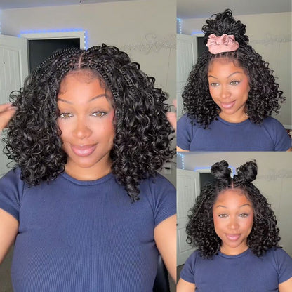 Boho Braids Water Wave Glueless 6x4.5 Closure Lace with Braided Top Human Hair Wig Pre-Cut Lace