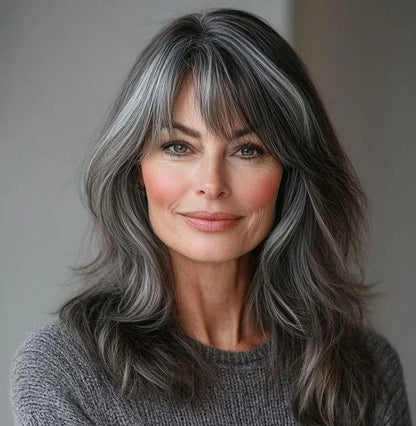 Hot Sale Natural Wavy HairToppers With Bangs for Thinning Hair
